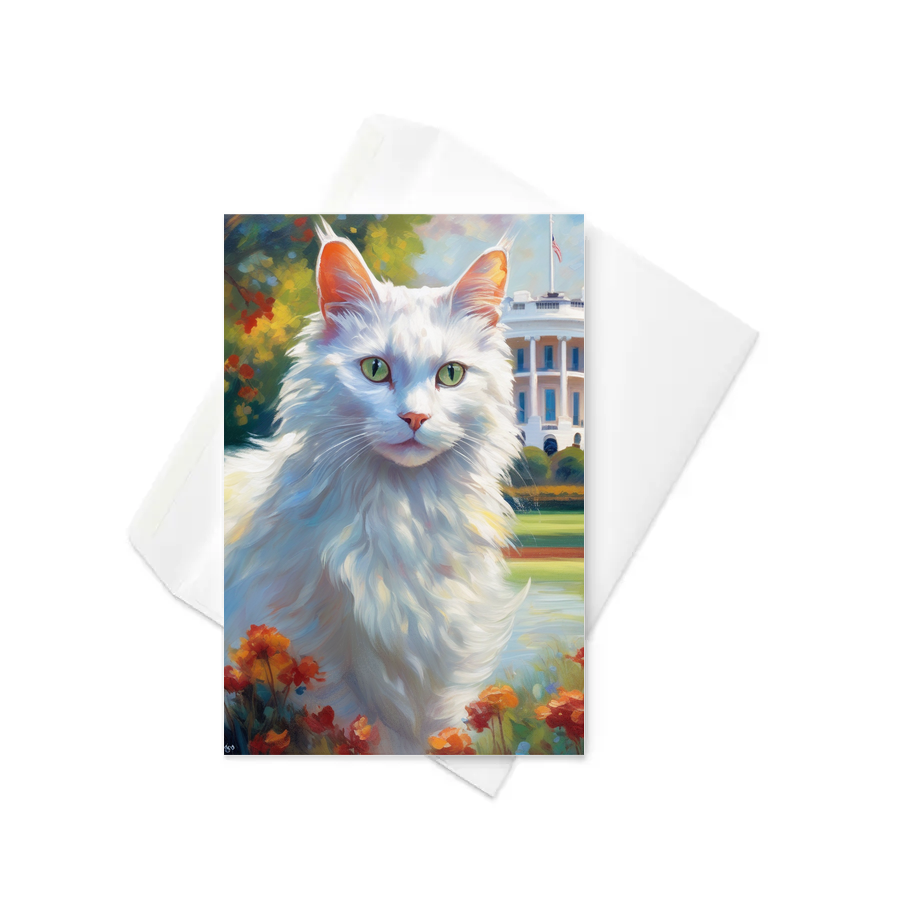 PugMug Custom White Companion Cat Greeting Card