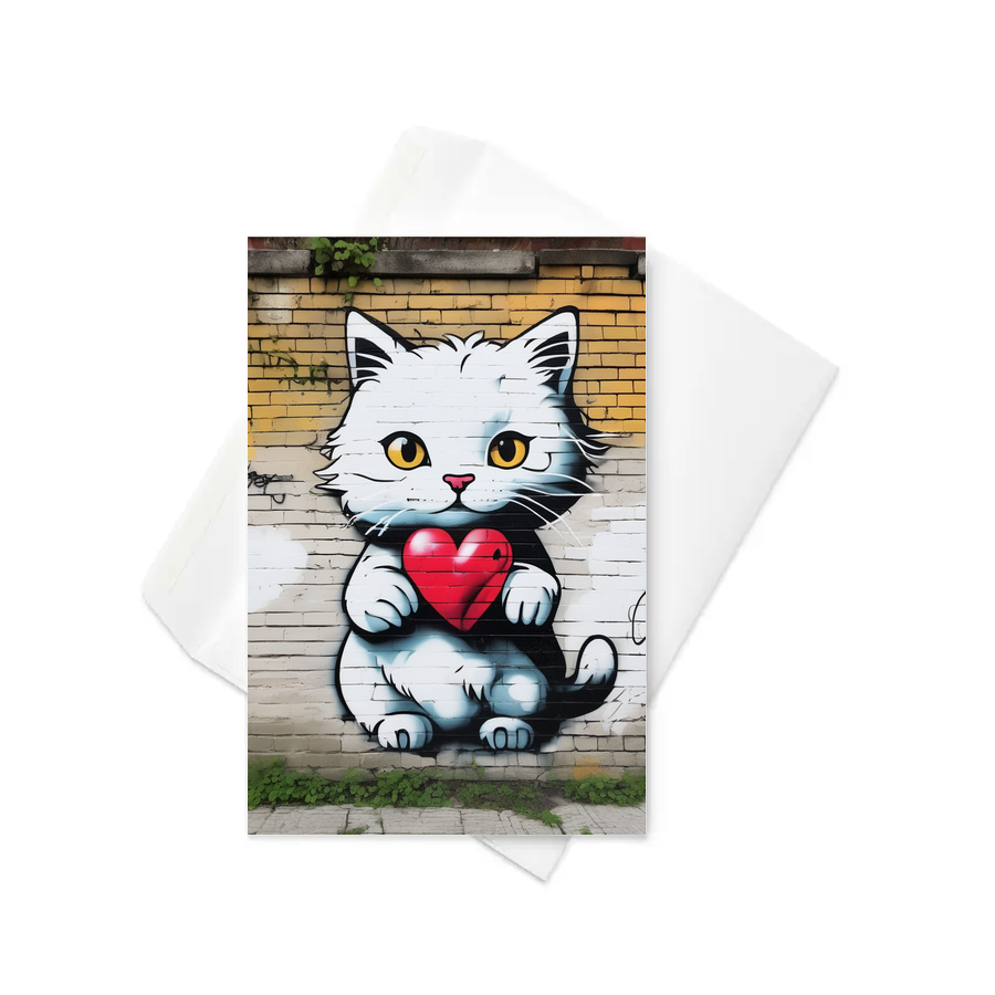 PugMug Custom White Companion Cat Greeting Card
