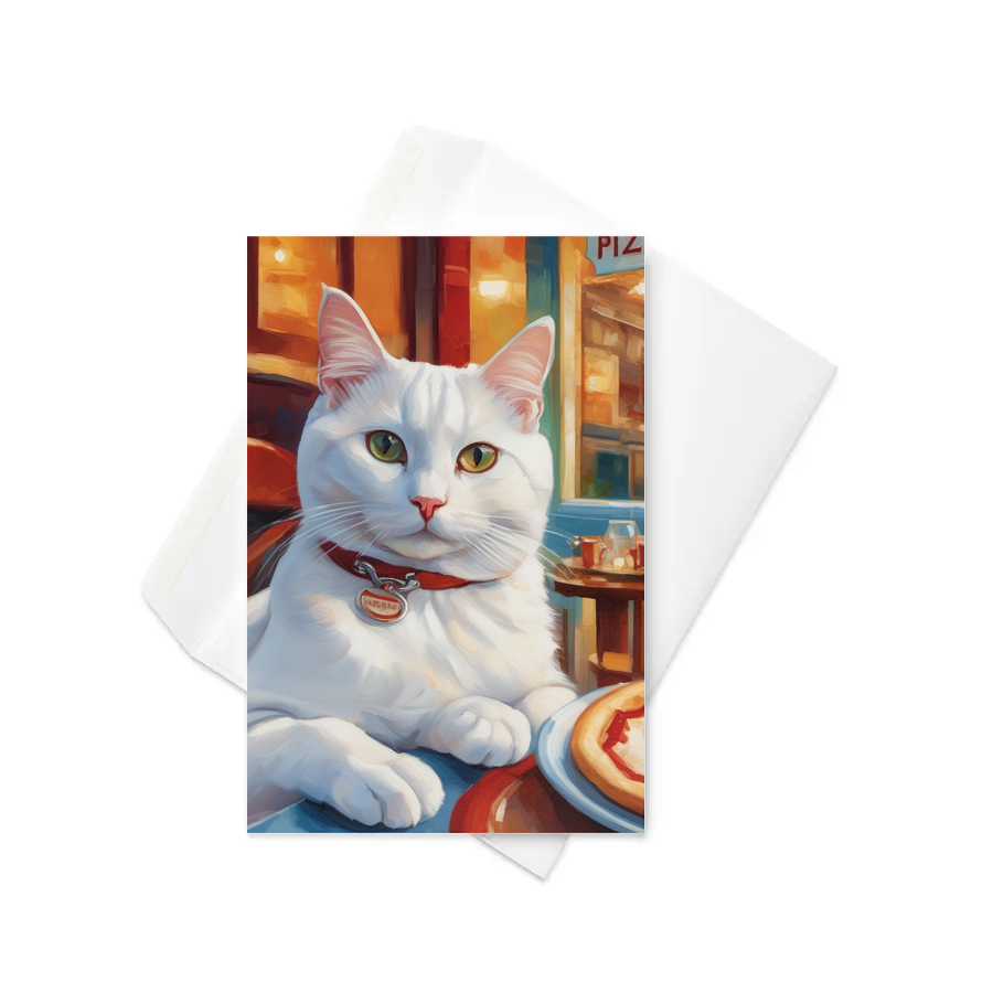 PugMug Custom White Companion Cat Greeting Card
