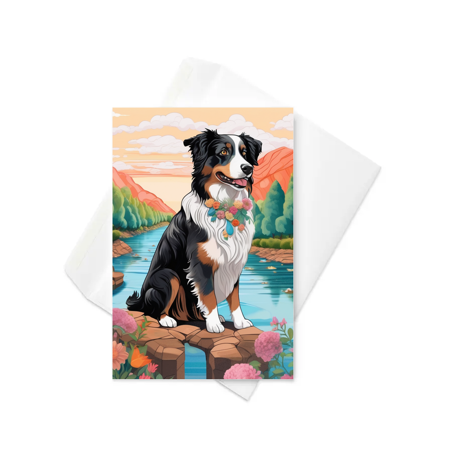 PugMug Custom Australian Shepherd Dog Greeting Card