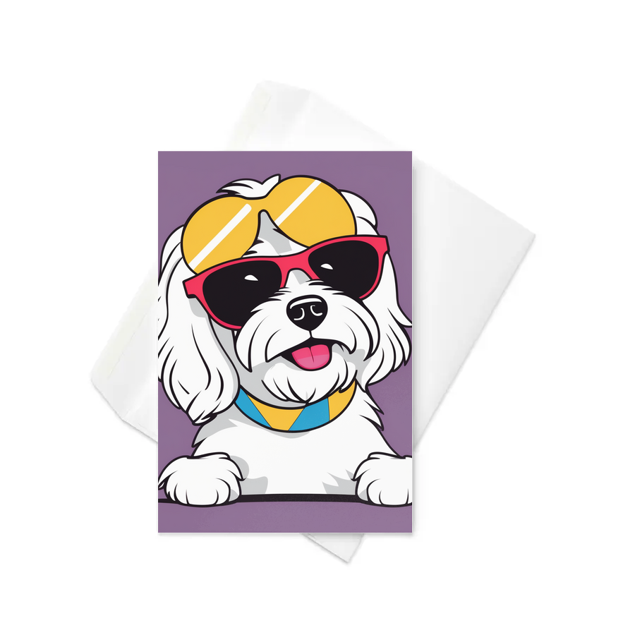 PugMug Custom White Havanese Dog Greeting Card
