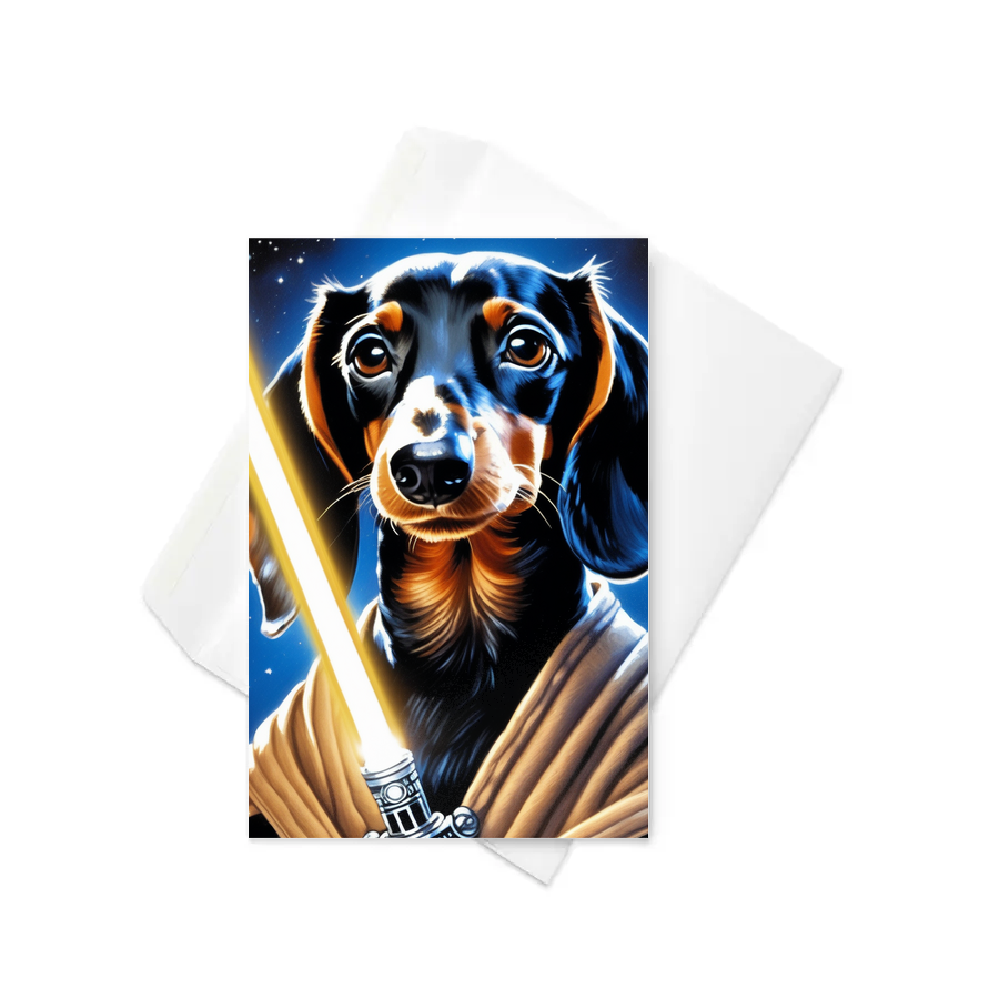 PugMug Custom Black Dachshund Greeting Card
