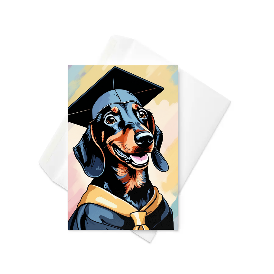 PugMug Custom Black Dachshund Greeting Card