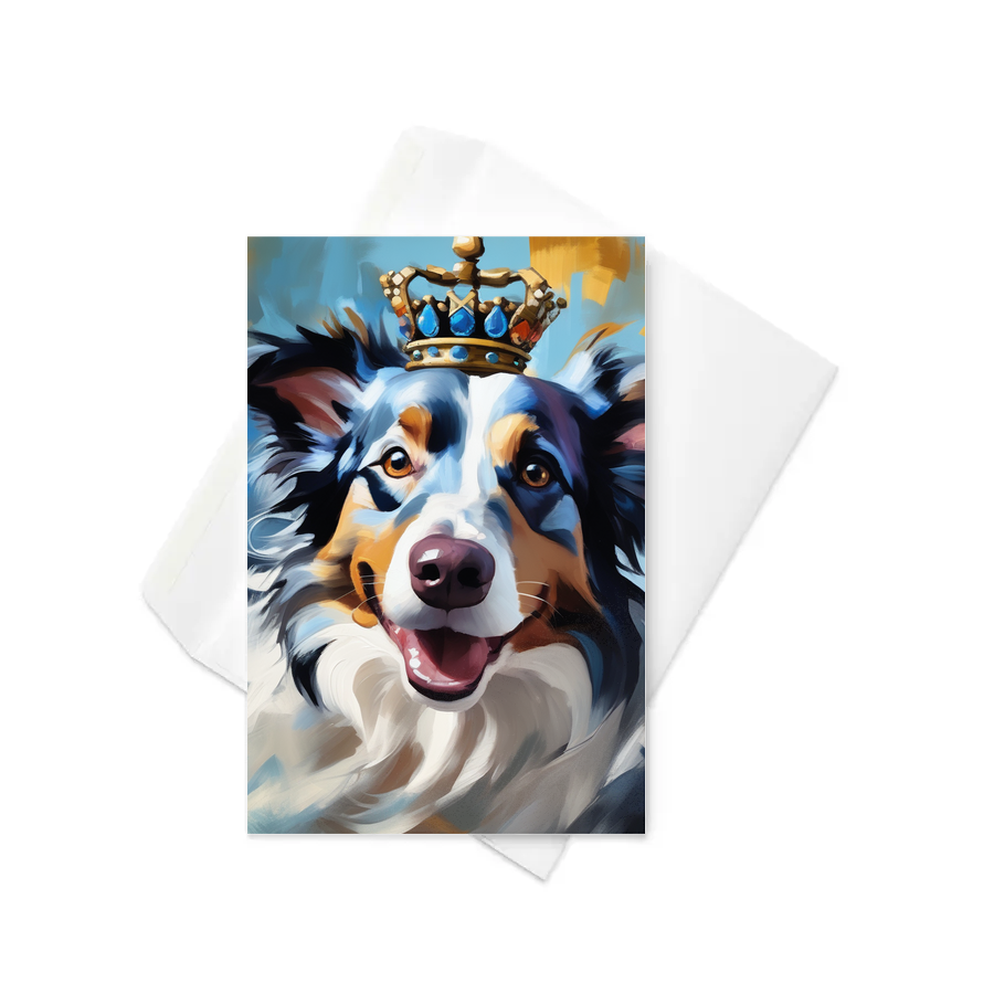 PugMug Custom Blue Merle Border Collie Greeting Card