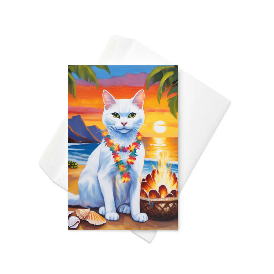 PugMug Custom White Companion Cat Greeting Card