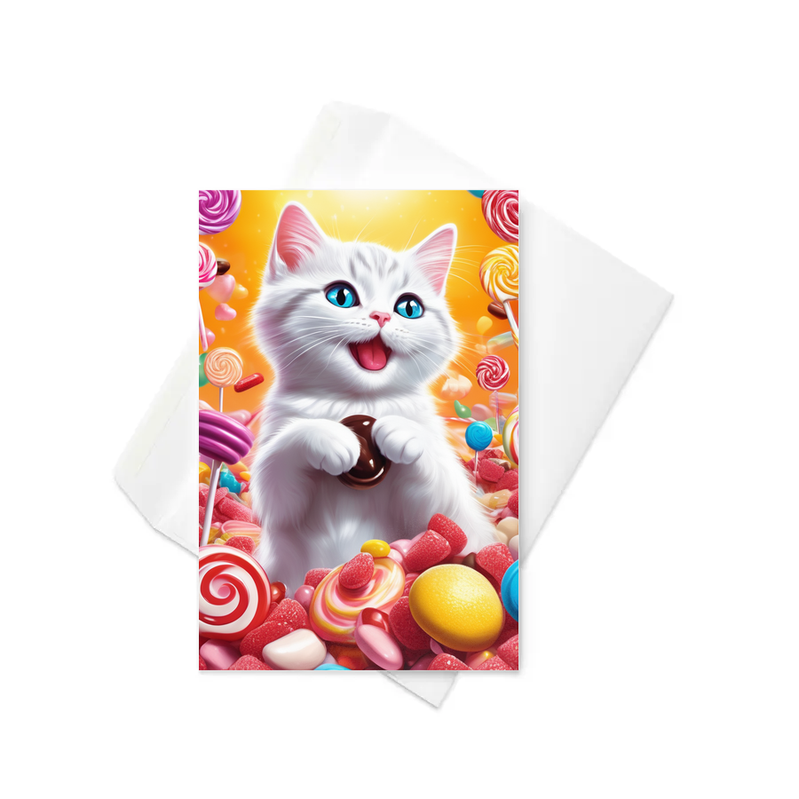 PugMug Custom White Companion Cat Greeting Card