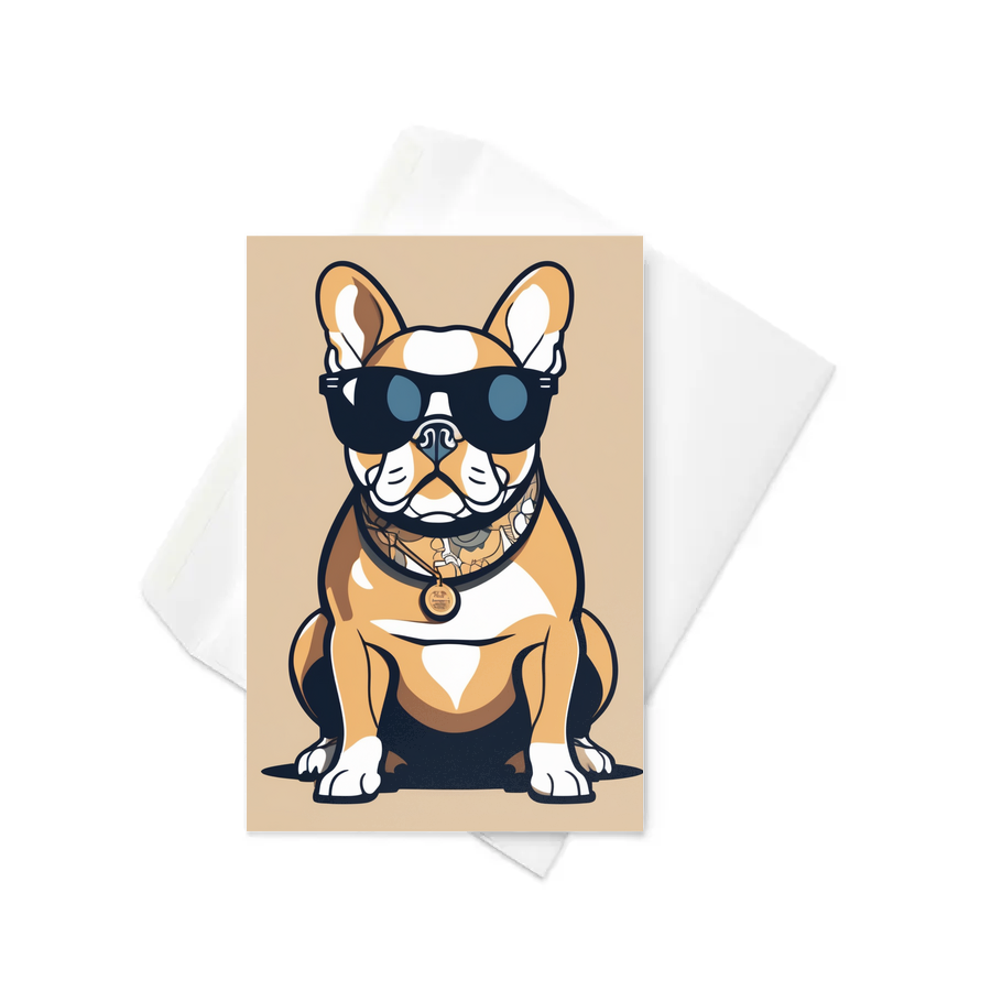 PugMug Custom Tan French Bulldog Greeting Card