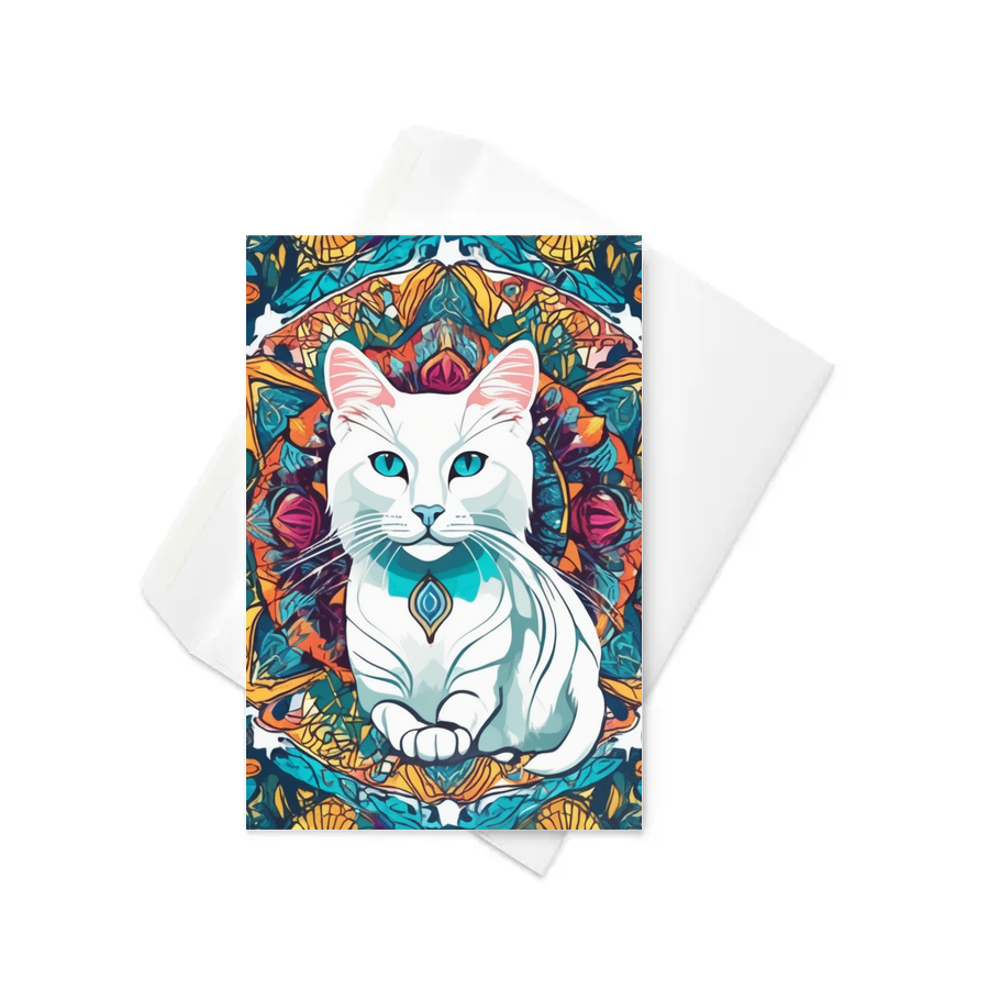 PugMug Custom White Companion Cat Greeting Card