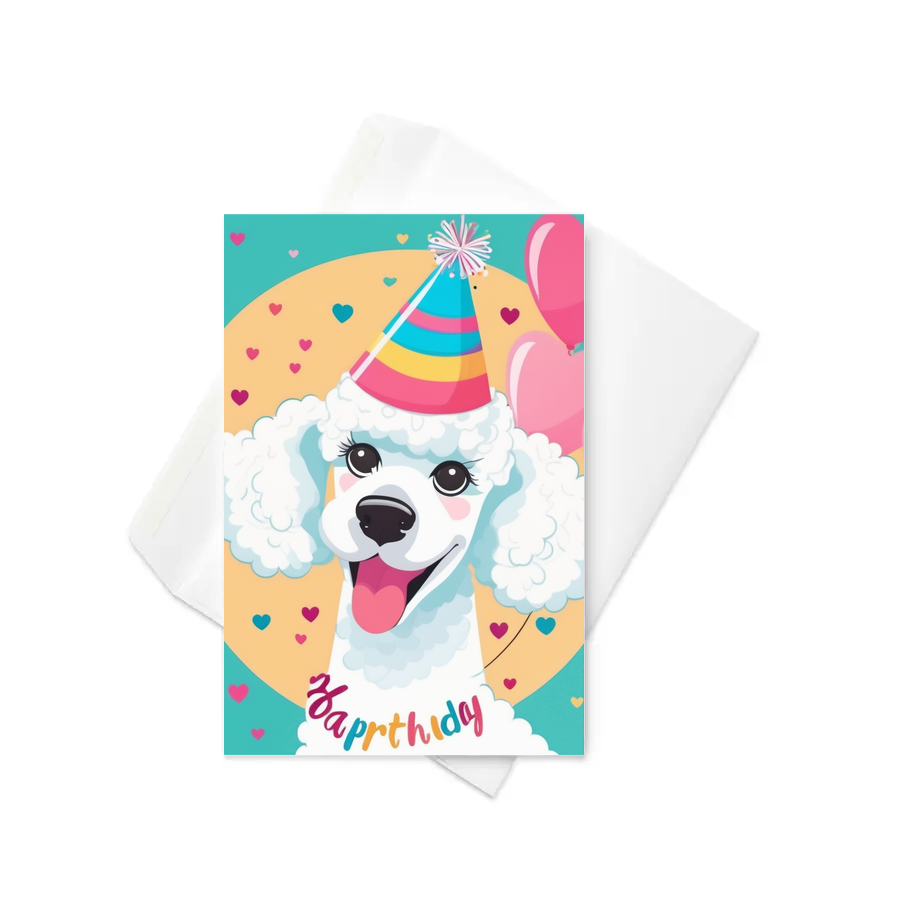 PugMug Custom White Poodle Greeting Card