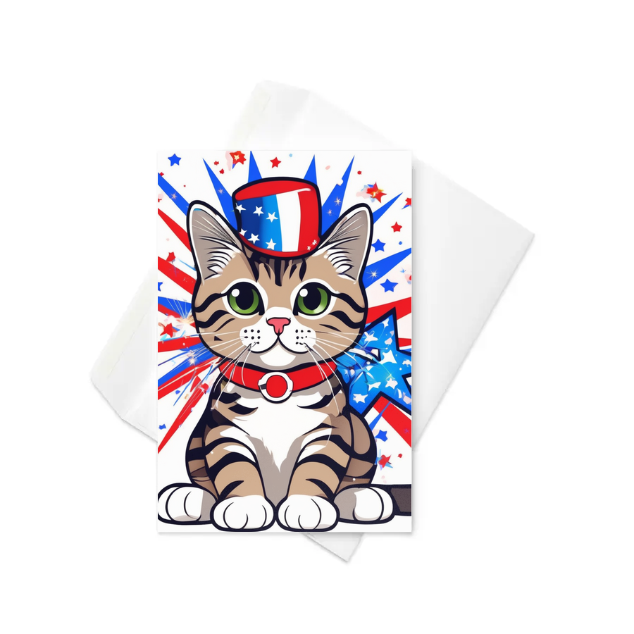 PugMug Custom Tabby Scottish Fold Cat Greeting Card