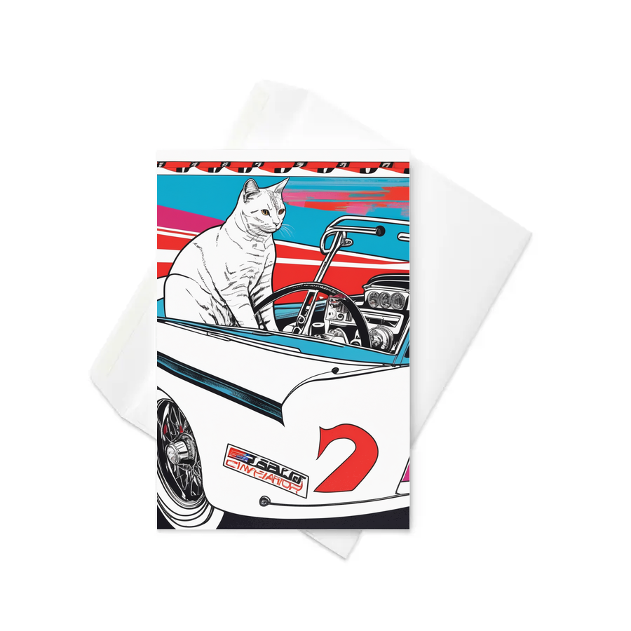 PugMug Custom White Companion Cat Greeting Card