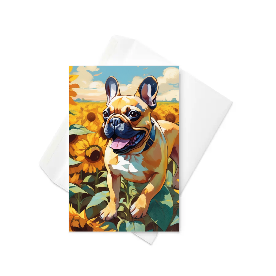 PugMug Custom Tan French Bulldog Greeting Card