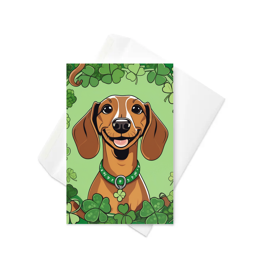 PugMug Custom Tan Dachshund Greeting Card