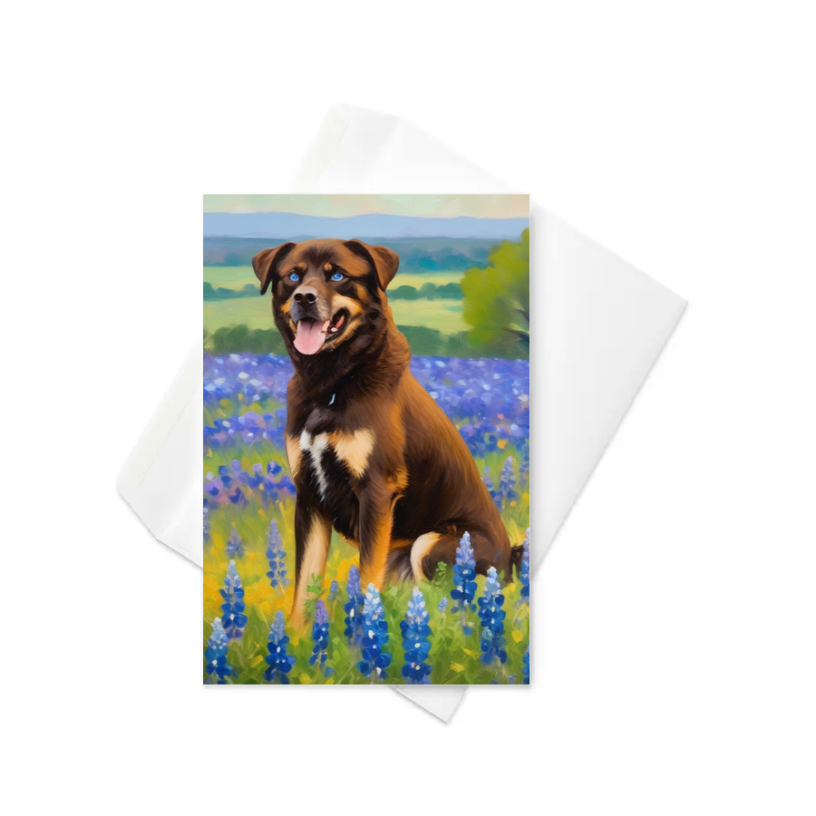 PugMug Custom Blue Greeting Card