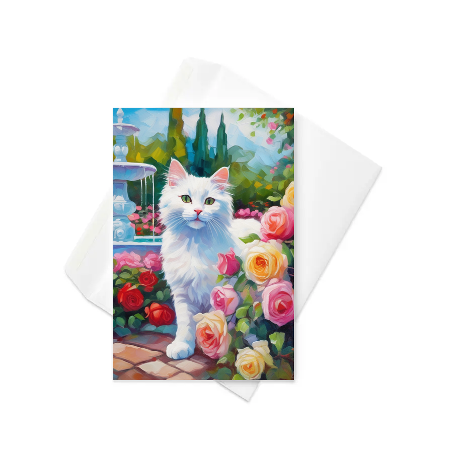 PugMug Custom White Companion Cat Greeting Card