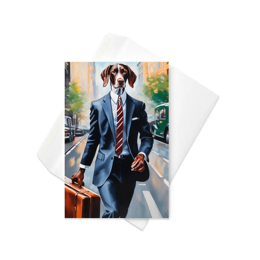 PugMug Custom Pointer Dog Greeting Card