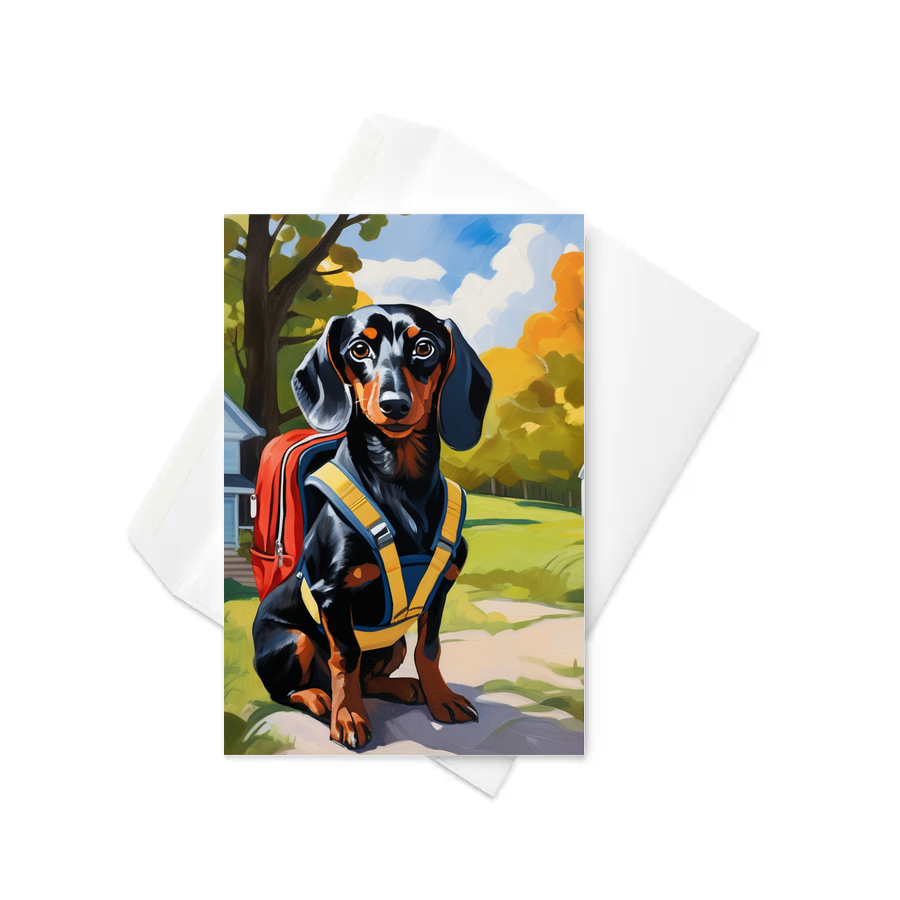 PugMug Custom Black Dachshund Greeting Card