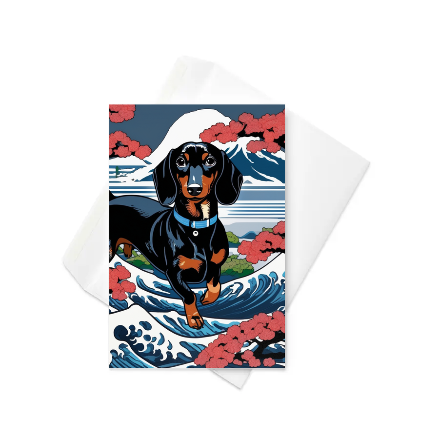 PugMug Custom Black Dachshund Greeting Card