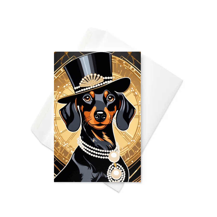 PugMug Custom Black Dachshund Greeting Card