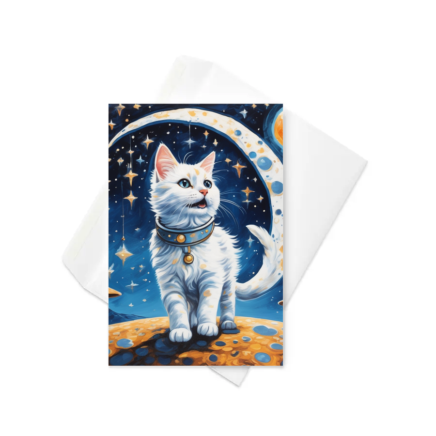 PugMug Custom White Companion Cat Greeting Card