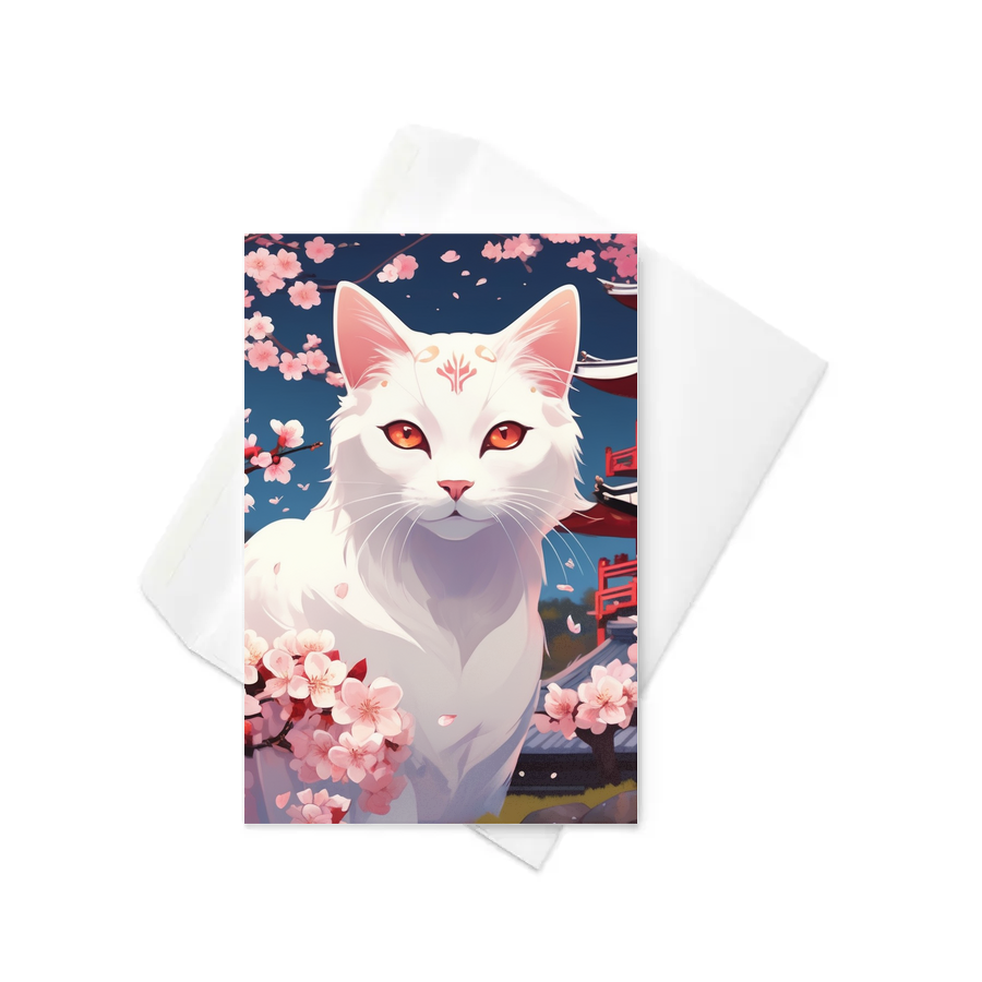 PugMug Custom White Companion Cat Greeting Card