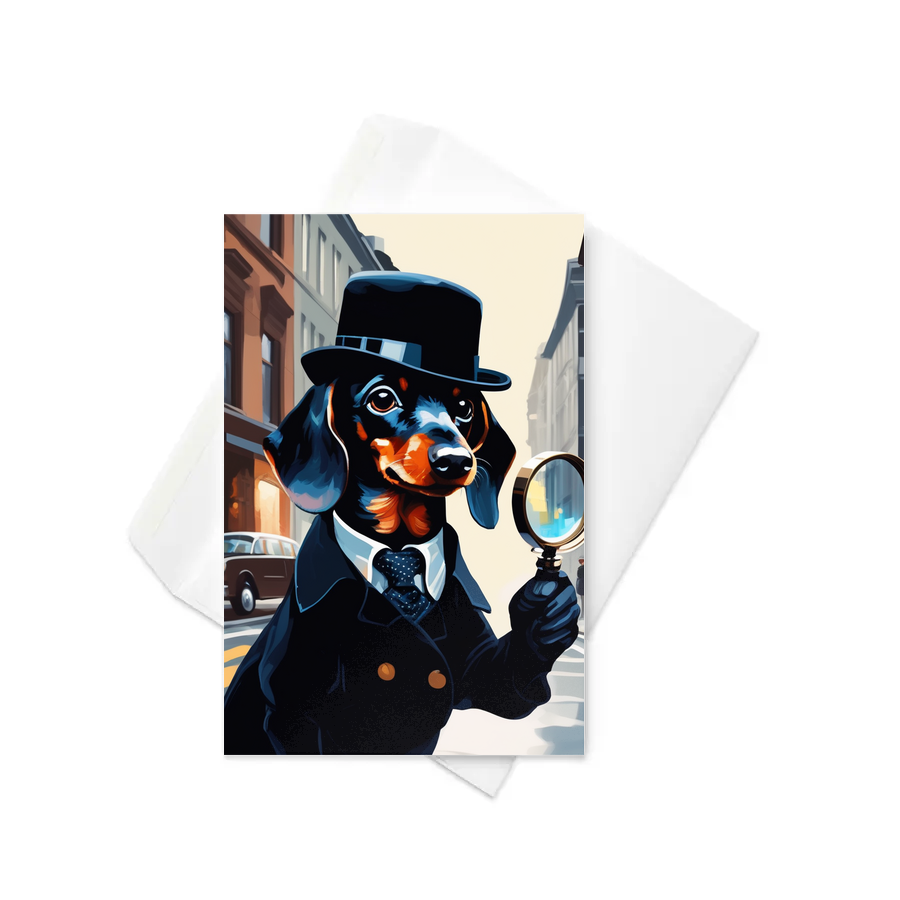 PugMug Custom Black Dachshund Greeting Card