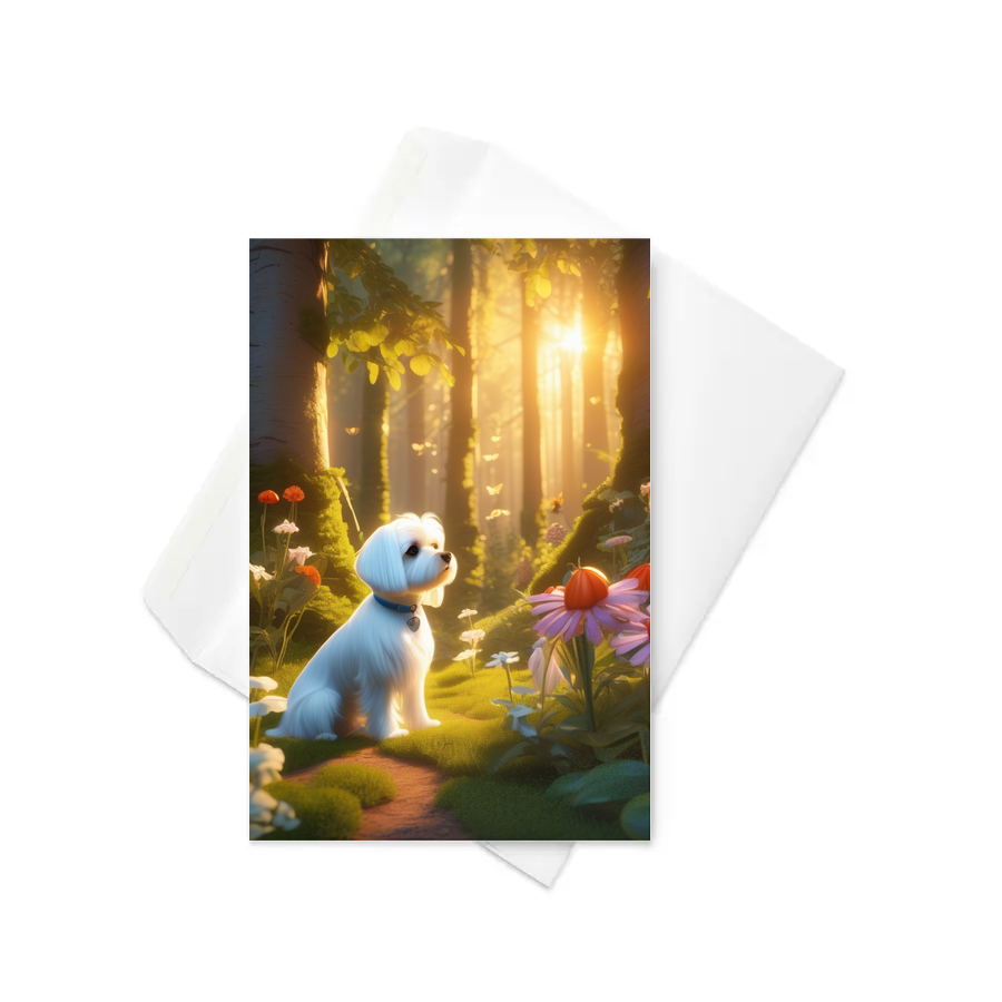 PugMug Custom Maltese Dog Greeting Card