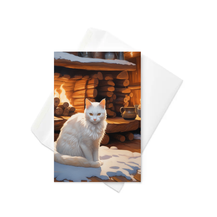 PugMug Custom White Companion Cat Greeting Card