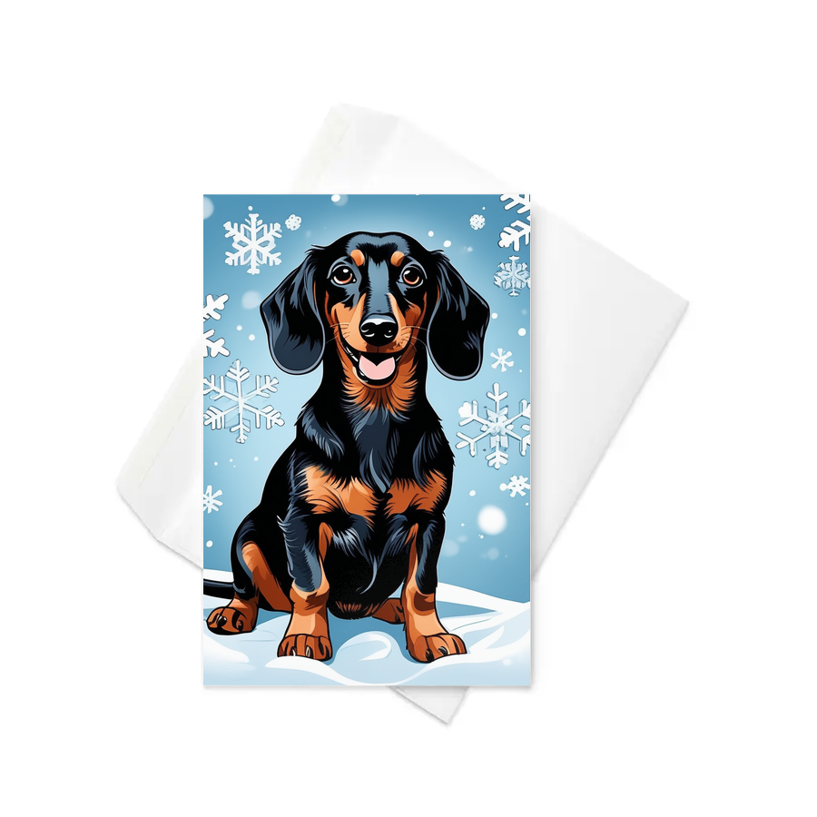 PugMug Custom Black Dachshund Greeting Card