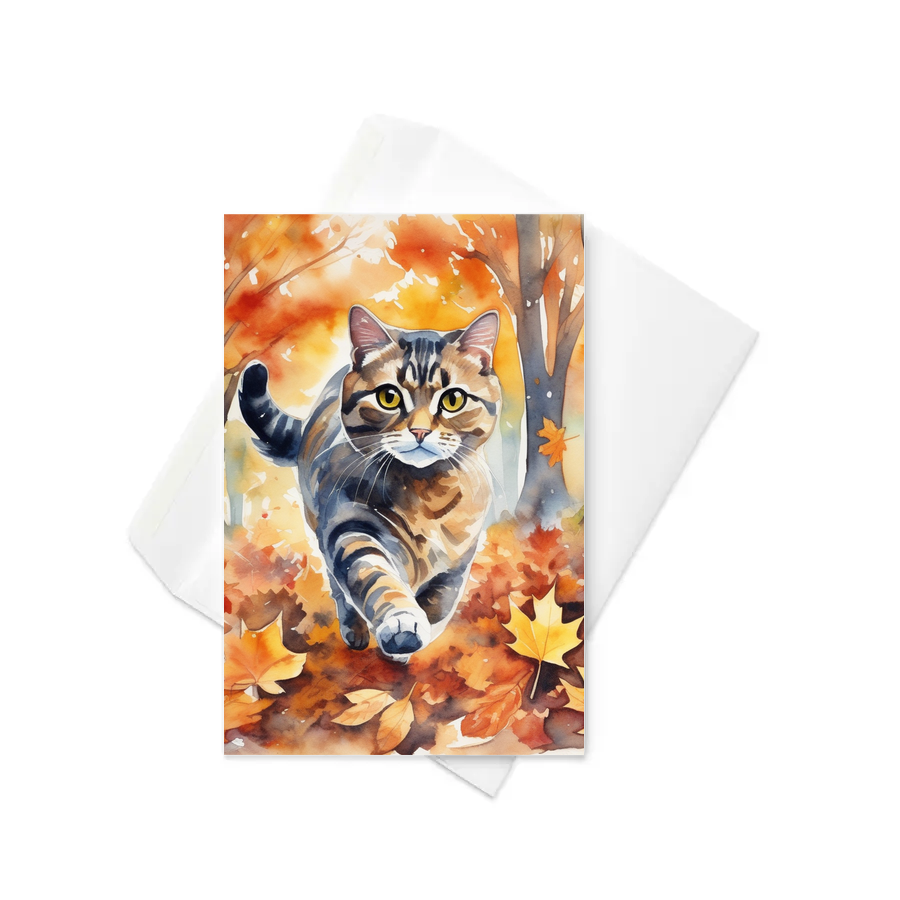 PugMug Custom Tabby Scottish Fold Cat Greeting Card