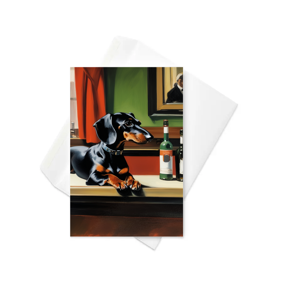 PugMug Custom Black Dachshund Greeting Card