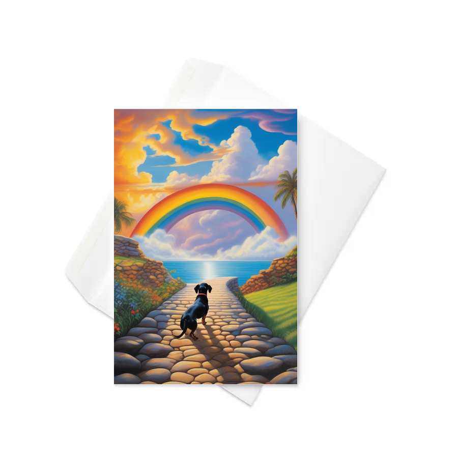 PugMug Custom Black Dachshund Greeting Card