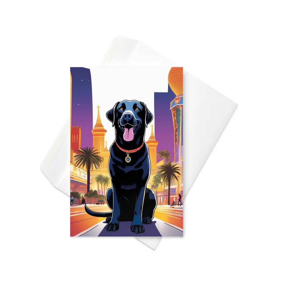 PugMug Custom Black Labrador Retriever Greeting Card