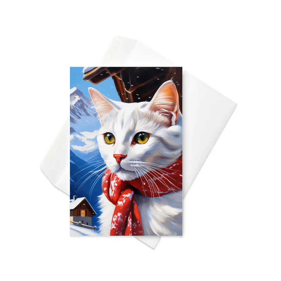 PugMug Custom White Companion Cat Greeting Card