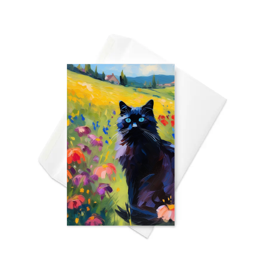 PugMug Custom Black Ragdoll Cat Greeting Card
