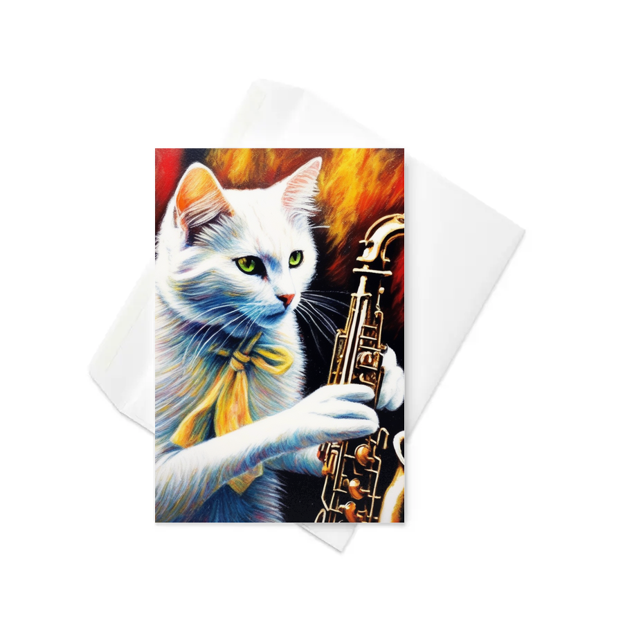 PugMug Custom White Companion Cat Greeting Card