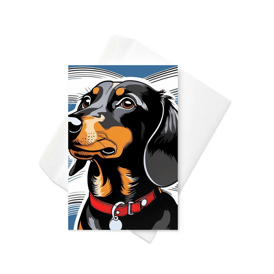 PugMug Custom Black Dachshund Greeting Card