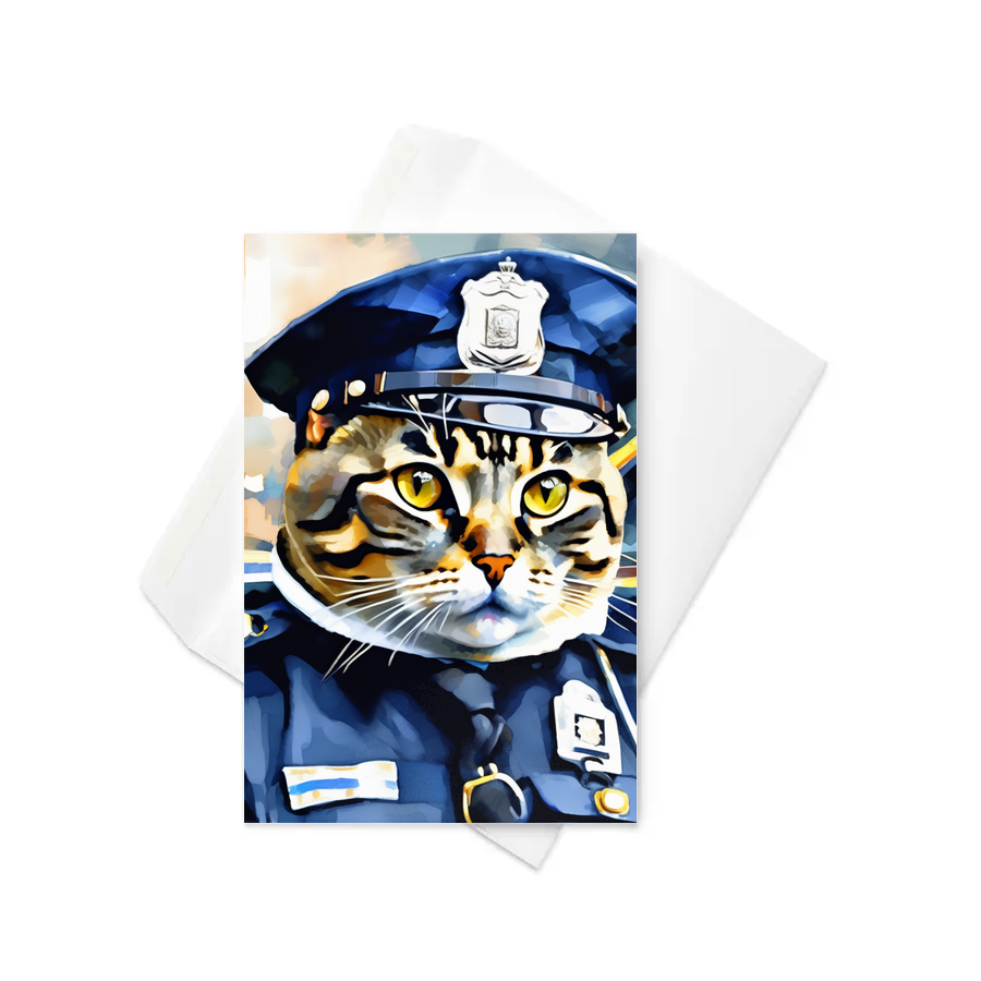 PugMug Custom Tabby Scottish Fold Cat Greeting Card