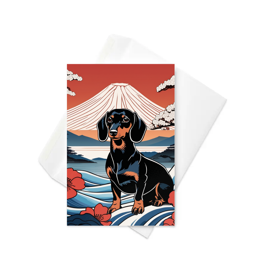 PugMug Custom Black Dachshund Greeting Card