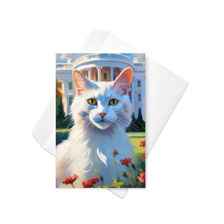 PugMug Custom White Companion Cat Greeting Card
