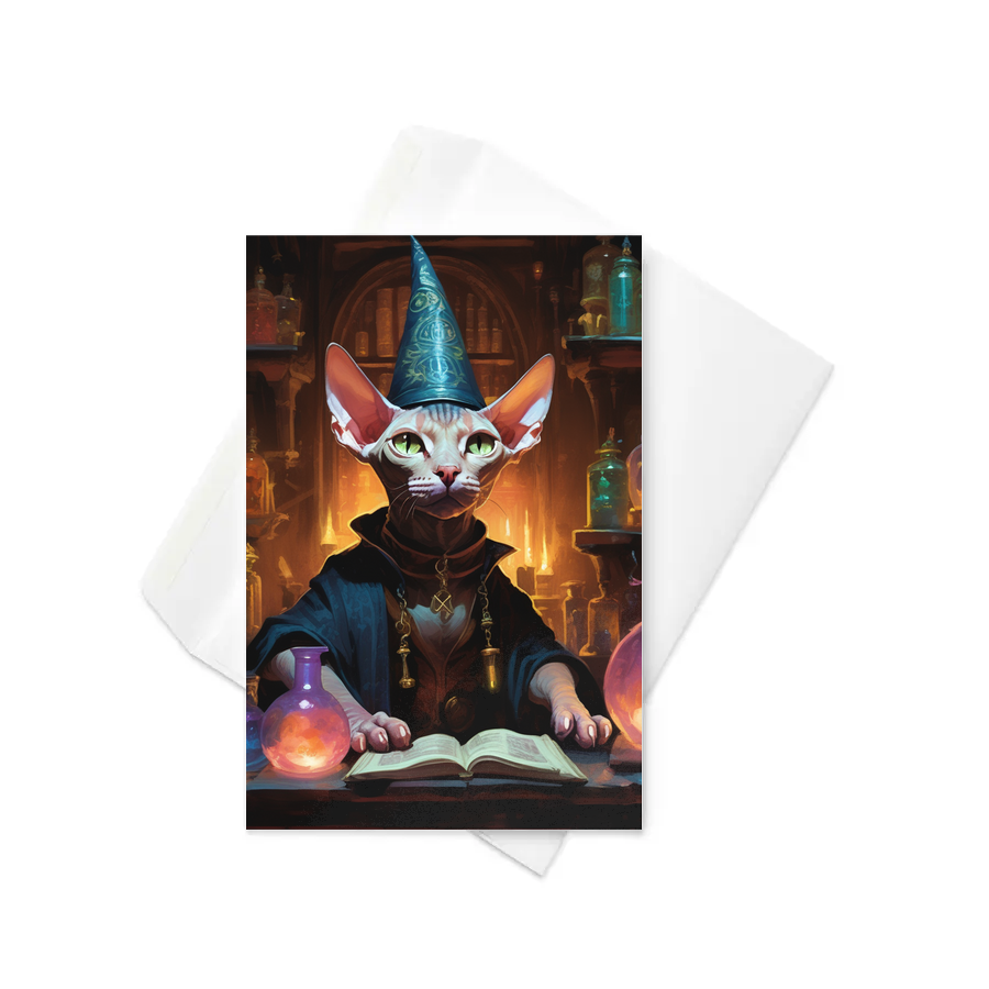 PugMug Custom Tabby Sphynx Cat Greeting Card