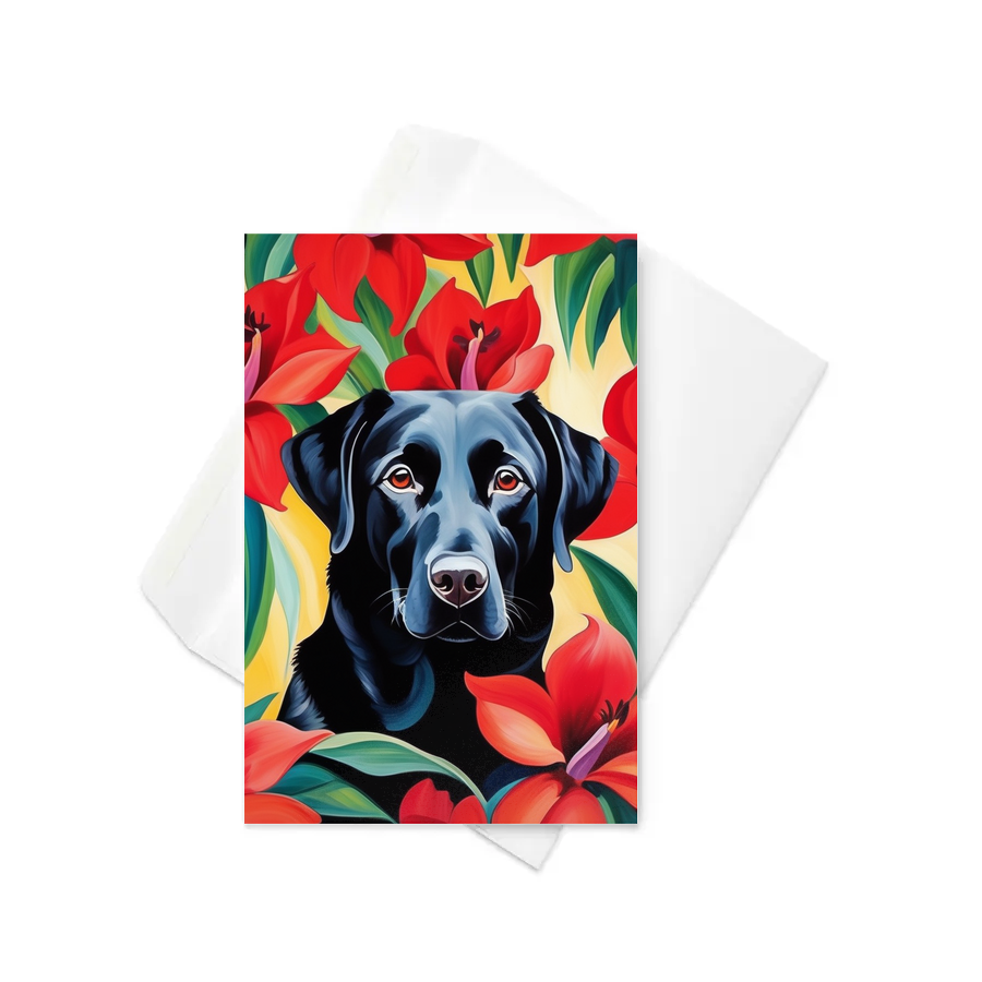PugMug Custom Black Labrador Retriever Greeting Card