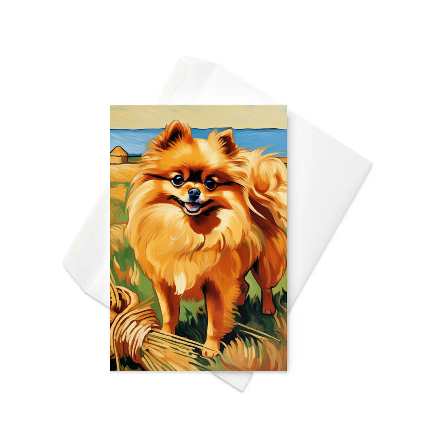 PugMug Custom Tan Pomeranian Greeting Card