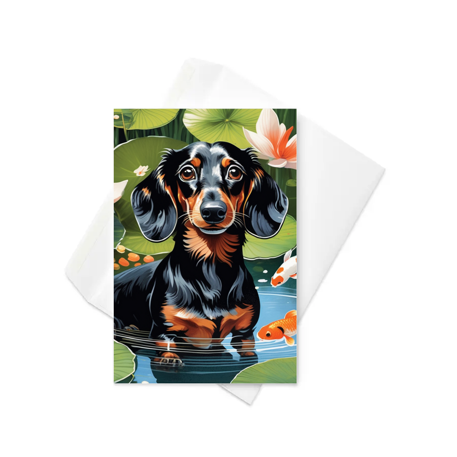 PugMug Custom Black Dachshund Greeting Card