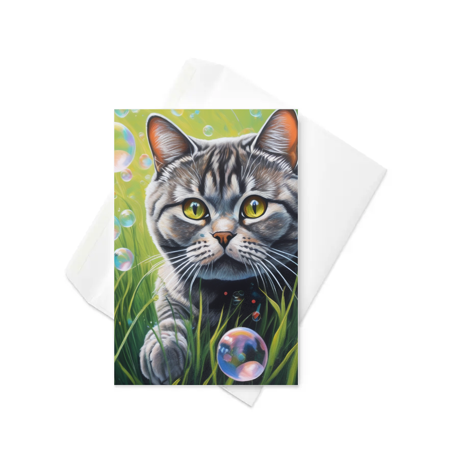 PugMug Custom Tabby British Shorthair Cat Greeting Card