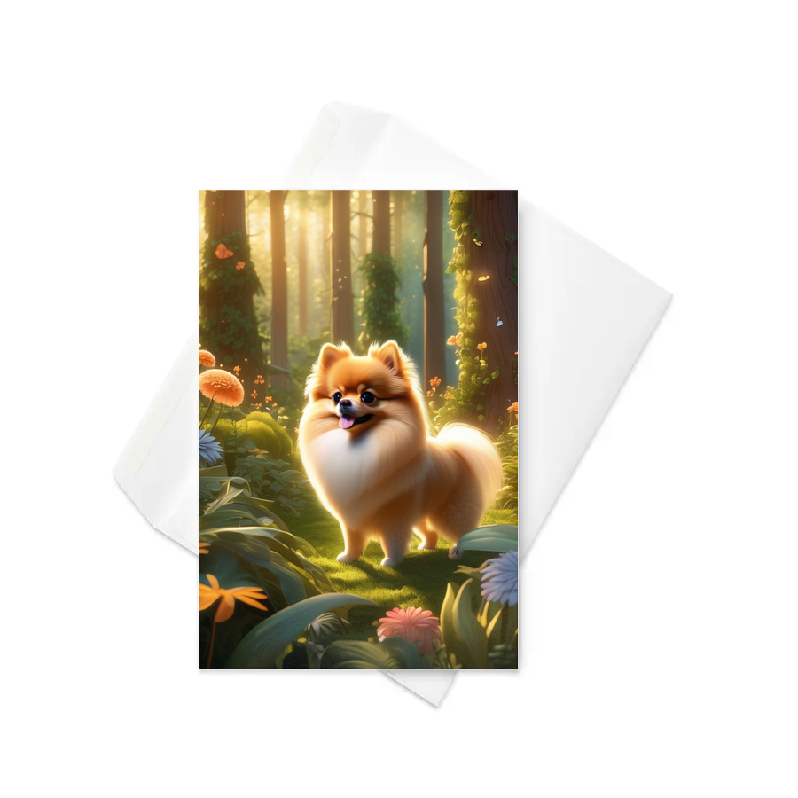 PugMug Custom Tan Pomeranian Greeting Card