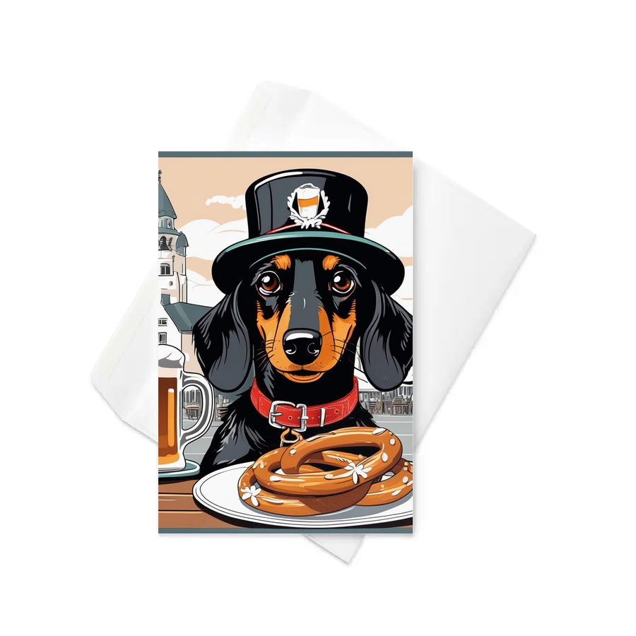 PugMug Custom Black Dachshund Greeting Card