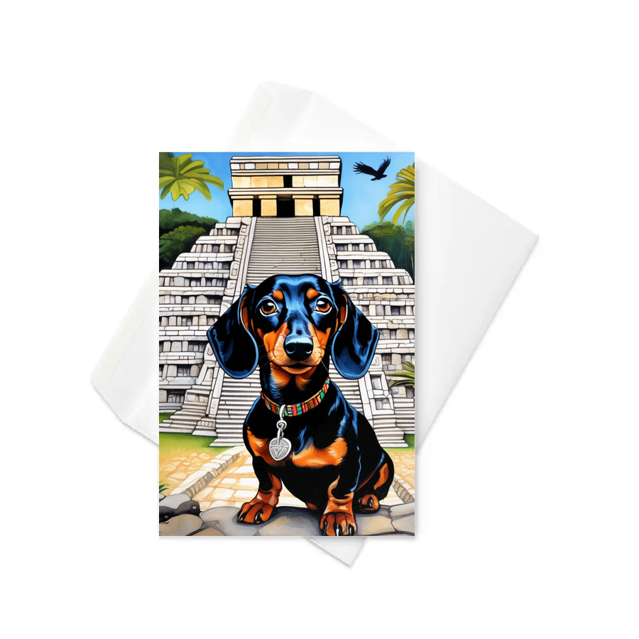 PugMug Custom Black Dachshund Greeting Card