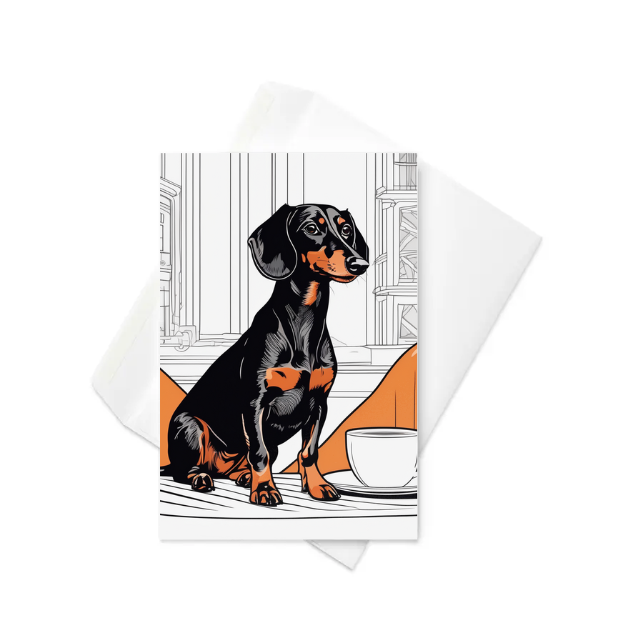 PugMug Custom Black Dachshund Greeting Card