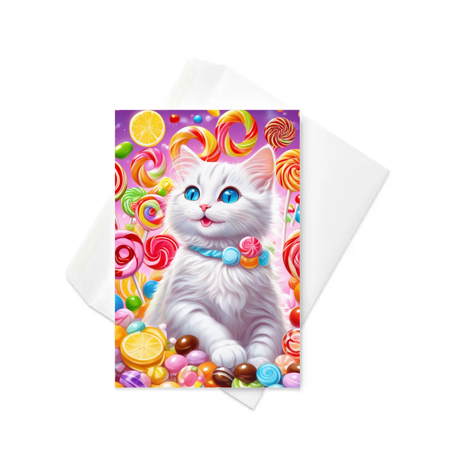 PugMug Custom White Companion Cat Greeting Card